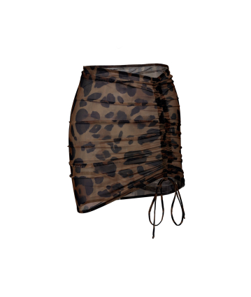 Mini skirt, mesh, Leopard