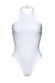 Solid One-Piece, Halter, White