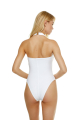 Solid One-Piece, Halter, White