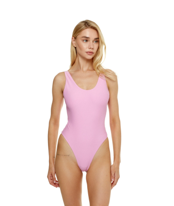 Solid one-piece tank thong, pink