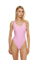 Solid one-piece tank thong, pink