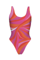 One-piece with print, tank top style, La Linia Viva