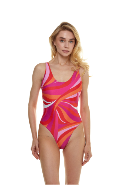 One-piece with print, tank top style, La Linia Viva
