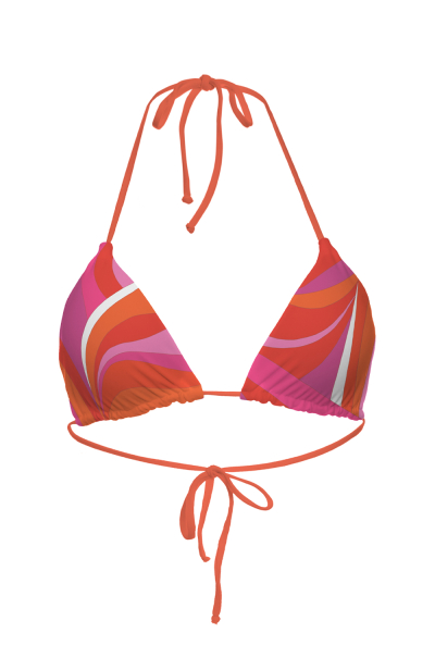 Triangle bikini top "La Linia Viva" print 