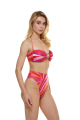 High leg bikini briefs with "La Linia Viva" print