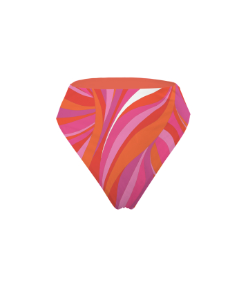 High leg bikini briefs with "La Linia Viva" print