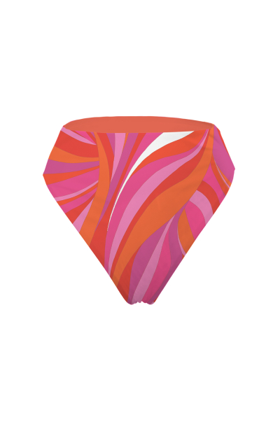 High leg bikini briefs with "La Linia Viva" print