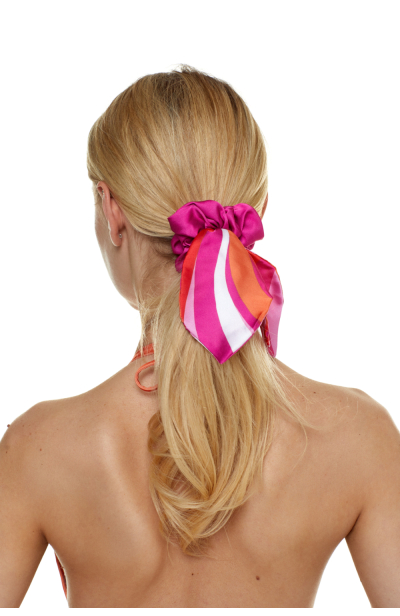Elastic band on the head with a bow, Artificial Silk, La Linia Viva, print 