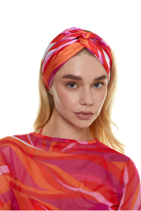 Headband with, Artificial Silk "La Linia Viva" print