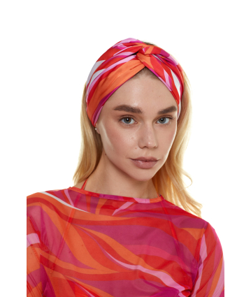 Headband with, Artificial Silk "La Linia Viva" print