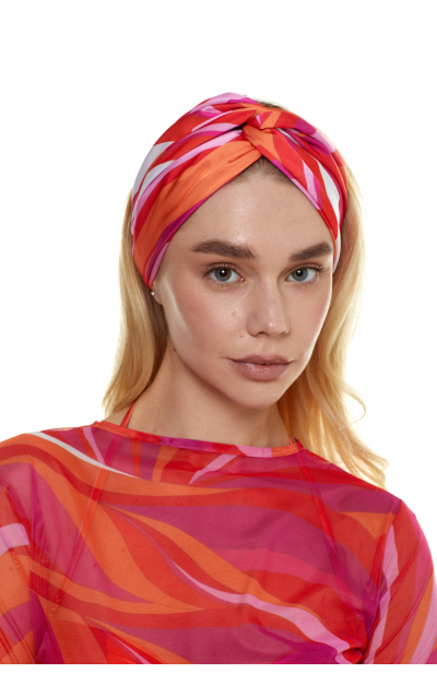 Headband with, Artificial Silk "La Linia Viva" print