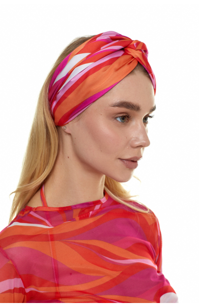 Headband with, Artificial Silk "La Linia Viva" print