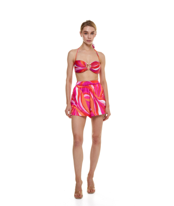 Women's shorts, Artificial Silk, "La Linia Vivan" print