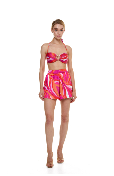 Women's shorts, Artificial Silk, "La Linia Vivan" print