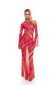 Dress mesh to the floor, "La Linia Viva" print