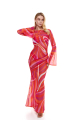 Dress mesh to the floor, "La Linia Viva" print
