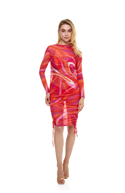 Dress mesh, " La Linia Viva" print