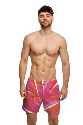 Men's swim shorts with "La Linia Viva" print