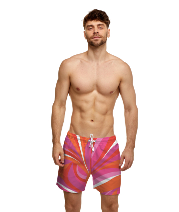 Men's swim shorts with "La Linia Viva" print