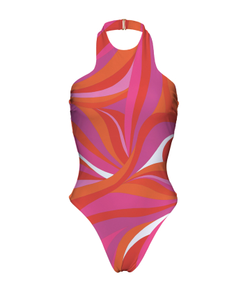 One-Piece Swimsuit with Print, Halter, La Linia Viva