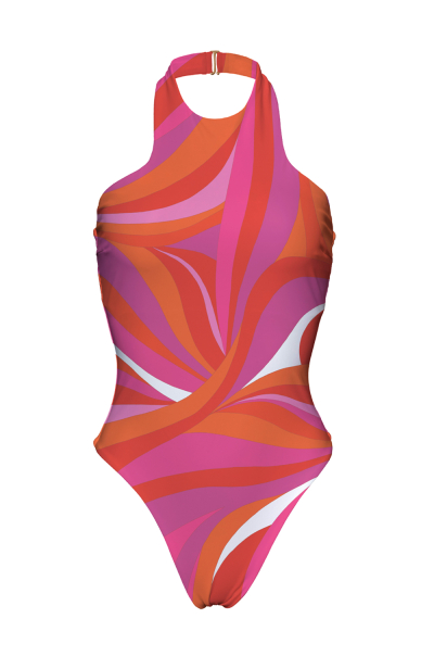 One-Piece Swimsuit with Print, Halter, La Linia Viva