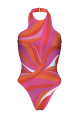 One-Piece Swimsuit with Print, Halter, La Linia Viva