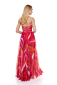 Stretch-tulle maxi skirt with "La Linia Viva" print