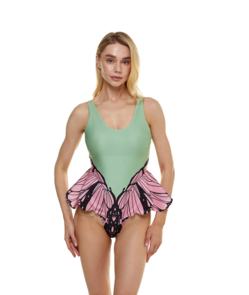 One-piece with print, tank top style, Garden Butterfly