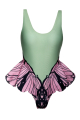 One-piece with print, tank top style, Garden Butterfly