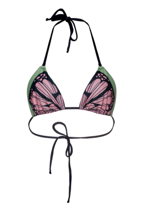Triangle bikini top "Garden Butterfly" print 