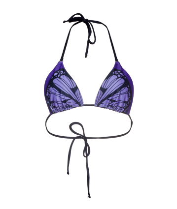 Triangle bikini top "Violet Butterfly" print 
