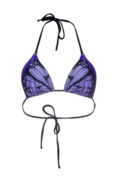 Triangle bikini top "Violet Butterfly" print 