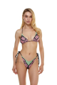 V bikini briefs with ties, " Garden Butterfly" print