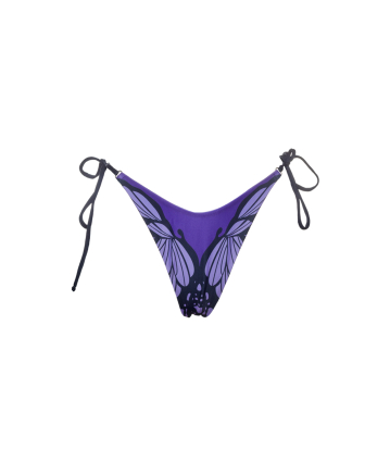 V bikini briefs with ties, " Violet Butterfly" print