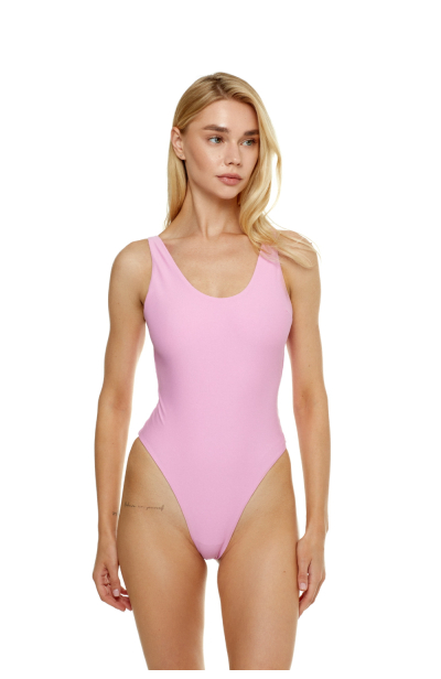 Solid one-piece tank with adjustable straps, pink