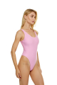 Solid one-piece tank with adjustable straps, pink