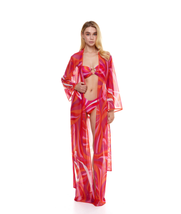 Mesh robe with "La Linia Viva"