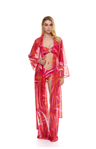 Mesh robe with "La Linia Viva"