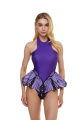 One-Piece Swimsuit, Halter Wings, Violet Butterfly