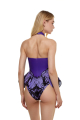 One-Piece Swimsuit, Halter Wings, Violet Butterfly