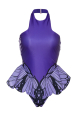 One-Piece Swimsuit, Halter Wings, Violet Butterfly