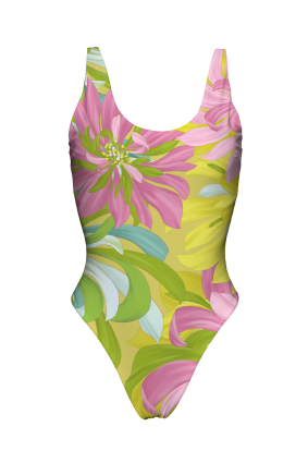 One-piece with print, tank top style, Flirt in Bloom