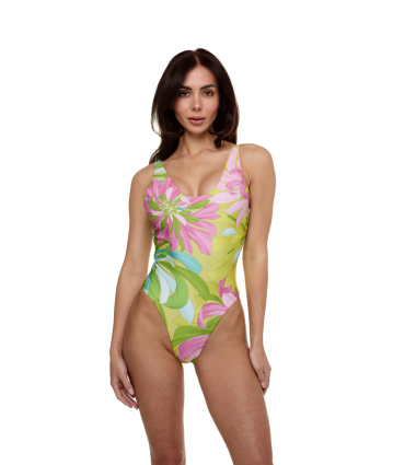 One-piece with print, tank top style, Flirt in Bloom
