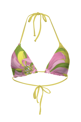 Triangle bikini top "Flirt in Bloom" print 