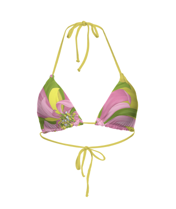 Triangle bikini top "Flirt in Bloom" print 