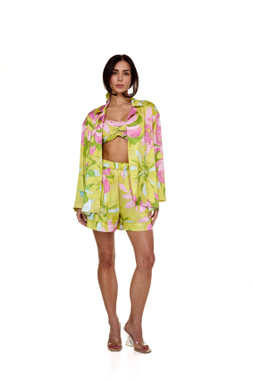 Shirt, Artificial Silk, "Flirt in Bloom" print