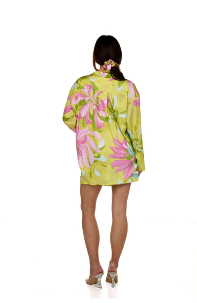 Shirt, Artificial Silk, "Flirt in Bloom" print