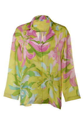 Shirt, Artificial Silk, "Flirt in Bloom" print