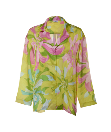 Shirt, Artificial Silk, "Flirt in Bloom" print