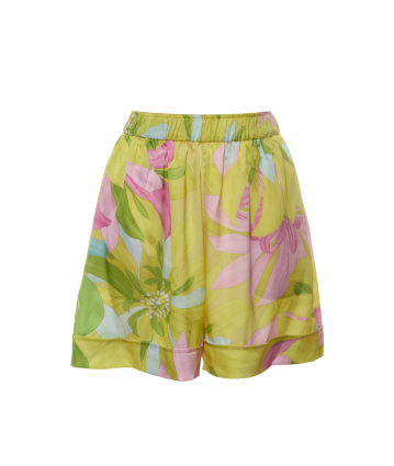 Women's shorts, Artificial Silk, "Flirt in Bloom" print